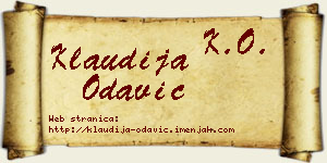 Klaudija Odavić vizit kartica